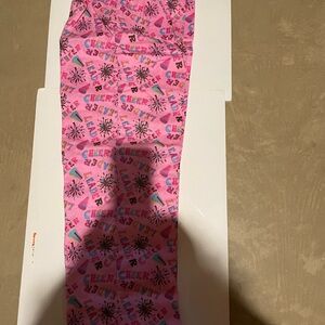 Flannel Cheer Lounge Pants Ladies small with matching bag.